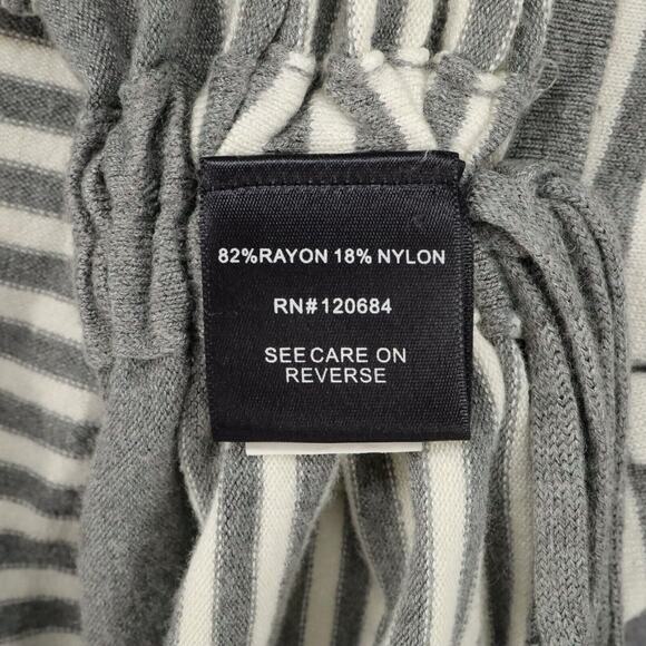 Torrid Sweater 2 Plus Size 2X Gray Ivory Stripe Ruched Side Hem Pullover Coastal - Picture 12 of 14